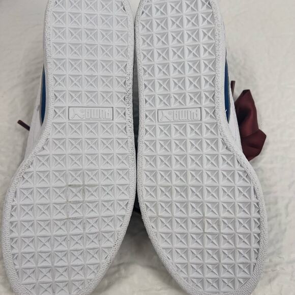 PUMA NEW Suede Heart Satin Lapis Blue, Urban Red sneakers with x wide ribbon - Picture 8 of 9